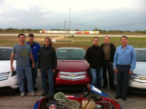 Group shot of the teams on the track